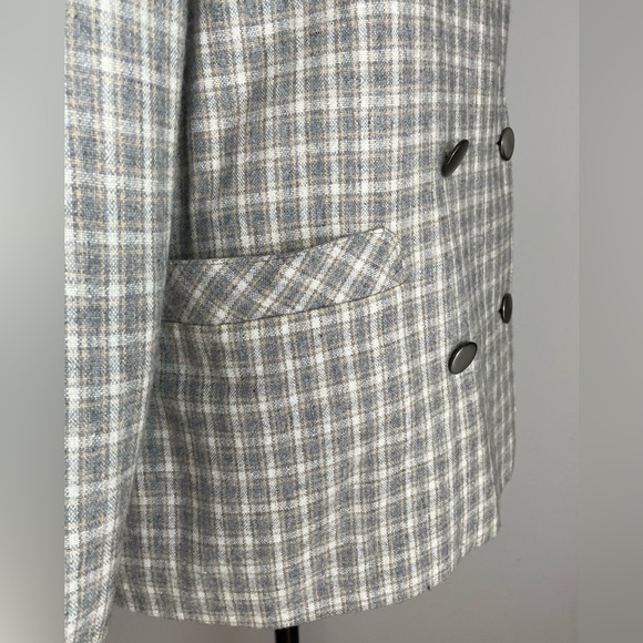 Custom Tailored Handmade Plaid Double Breasted Wool Blazer - M - Picture 6 of 16